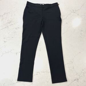 Kate Spade Skinny Ankle Pants Womens 6 Black Gold Tone Side Zip Stretch‎ Viscose